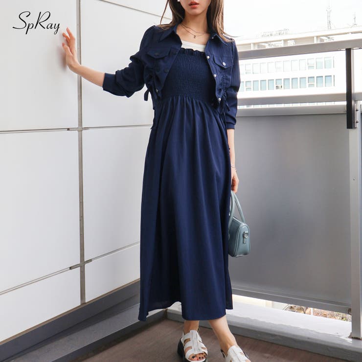 シャーリングジャケット×キャミワンピース | SpRay | 詳細画像1 