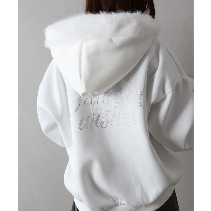 ラメ裏起毛ファー付ロゴＺＩＰパーカー | SpRay | 詳細画像20 