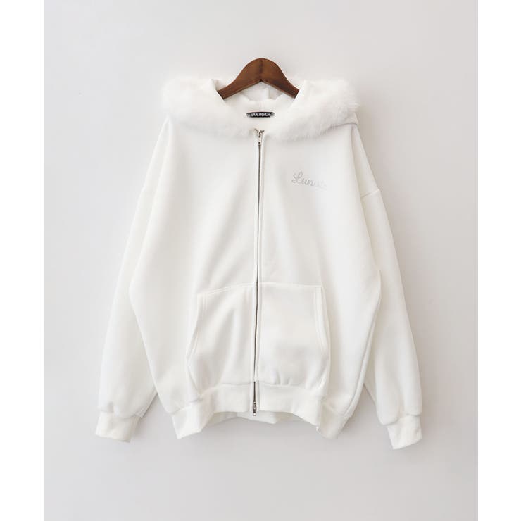 ラメ裏起毛ファー付ロゴＺＩＰパーカー | SpRay | 詳細画像31 