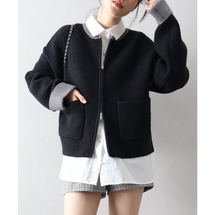 バイカラーW ZIPカーディガン | SpRay | 詳細画像37 