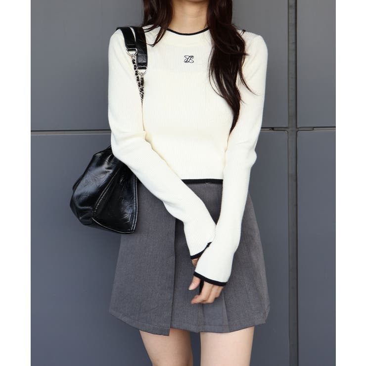 バイカラーリブ刺繍プチハイトップス | SpRay | 詳細画像24 