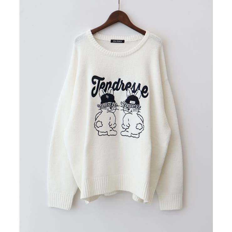 ウサギ刺繍ジャガードニット | SpRay | 詳細画像23 