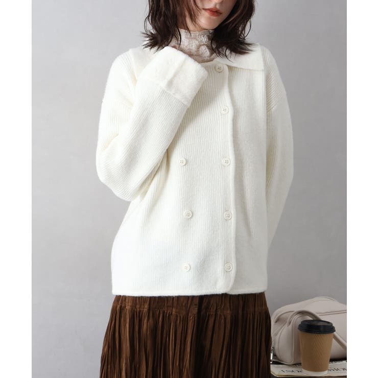 Wボタンニットカーディガン | SpRay | 詳細画像3 