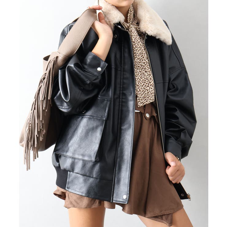 ファー付フェイクレザーブルゾン | SpRay | 詳細画像17 