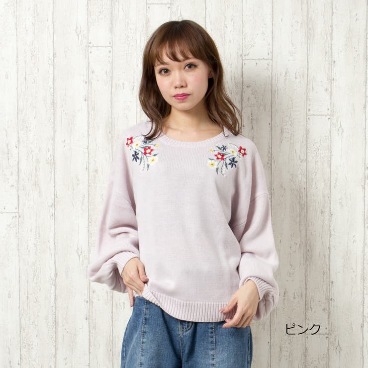 肩刺繍ニット[品番：SPRW0002243]｜SpRay（スプレイ）の