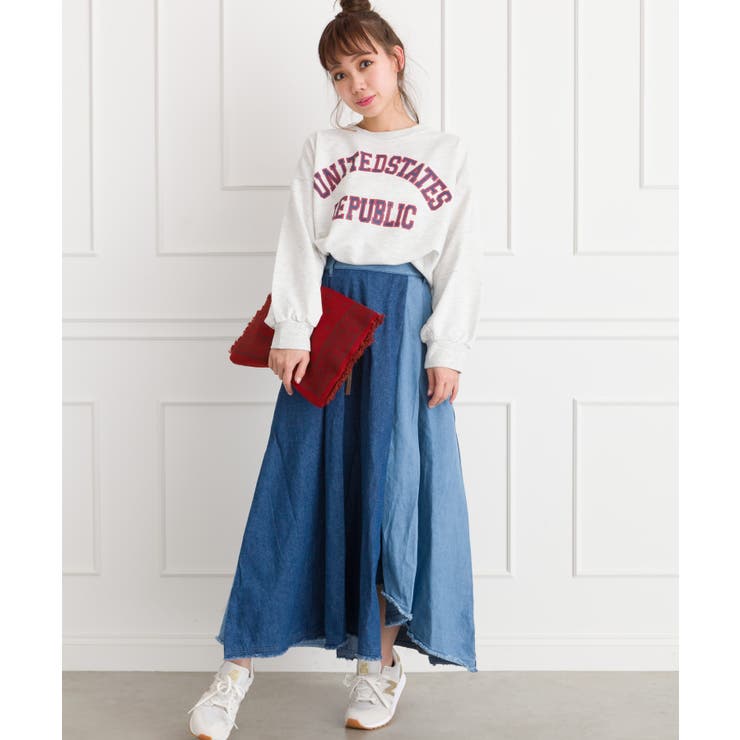 【WEB限定】裾フリンジデニムフレアスカート | SpRay | 詳細画像13 