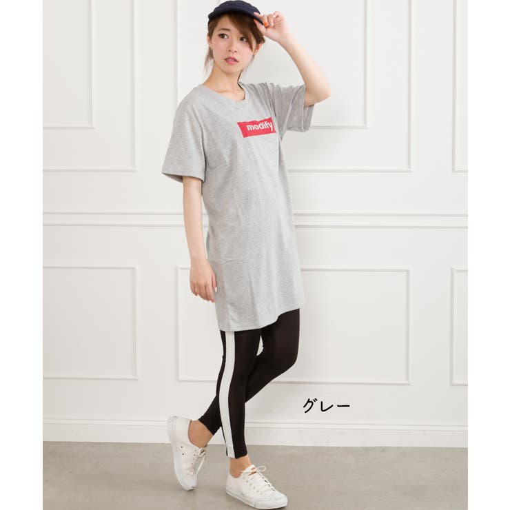 【WEB限定】ラインレギンス付BIG Tシャツ | SpRay | 詳細画像3 