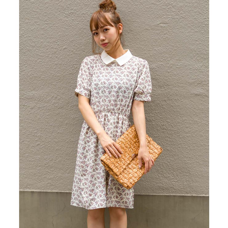 WEB限定】小花柄衿つきワンピース[品番：SPRW0004681]｜SpRay