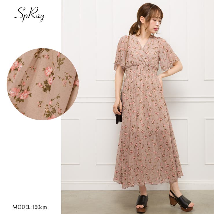WEB限定】花柄カシュクールワンピース[品番：SPRW0006201]｜SpRay