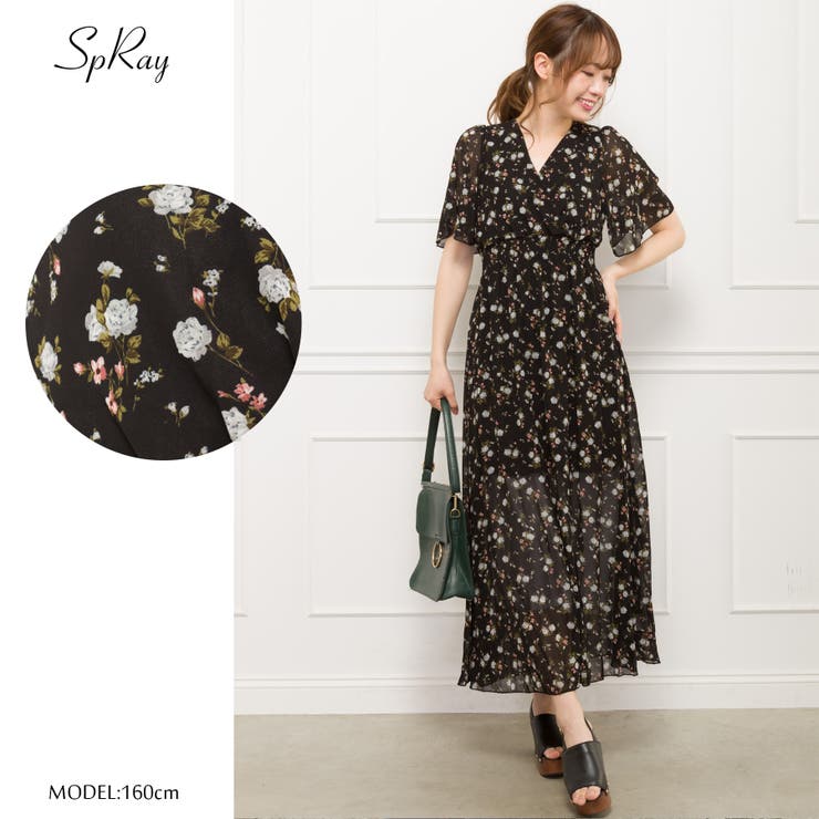 WEB限定】花柄カシュクールワンピース[品番：SPRW0006201]｜SpRay