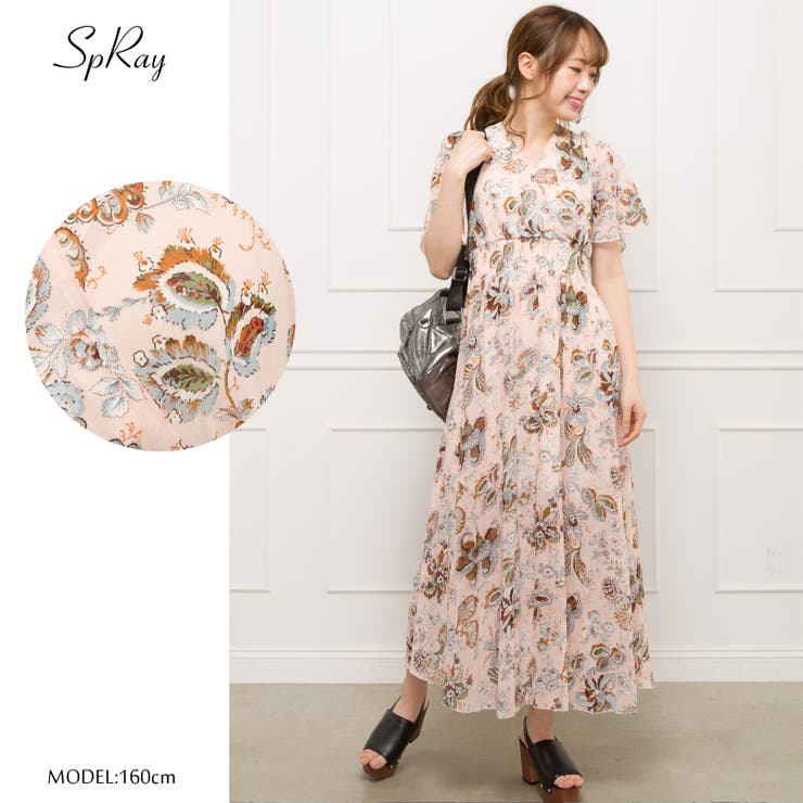 WEB限定】花柄カシュクールワンピース[品番：SPRW0006201]｜SpRay