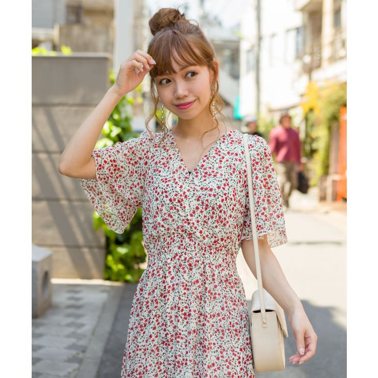 WEB限定】花柄カシュクールワンピース[品番：SPRW0006201]｜SpRay