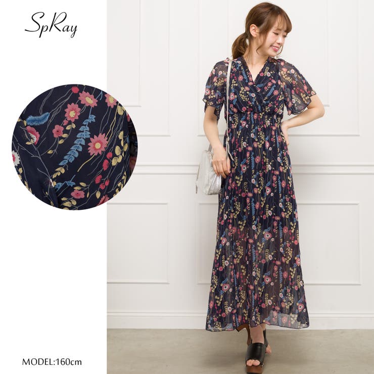 WEB限定】花柄カシュクールワンピース[品番：SPRW0006201]｜SpRay