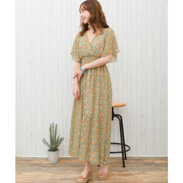 WEB限定】花柄カシュクールワンピース[品番：SPRW0007570]｜SpRay