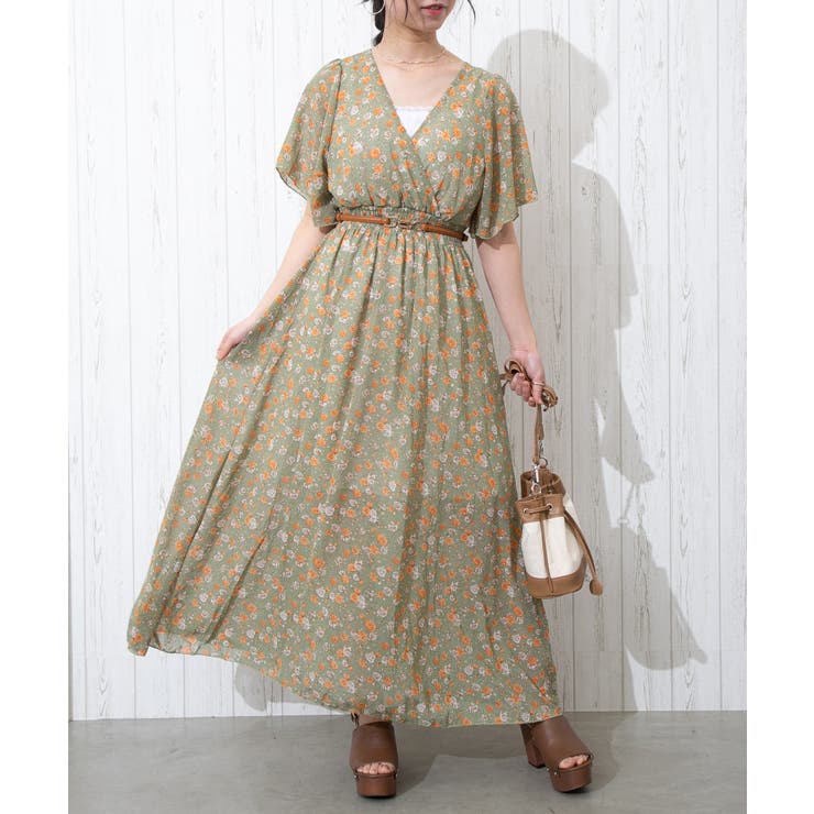 WEB限定】花柄カシュクールワンピース[品番：SPRW0007570]｜SpRay