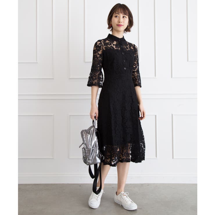 ブラック | レーススタンドワンピース | Libby&Rose