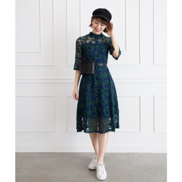 レーススタンドワンピース[品番：SPRW0004310]｜Libby&Rose