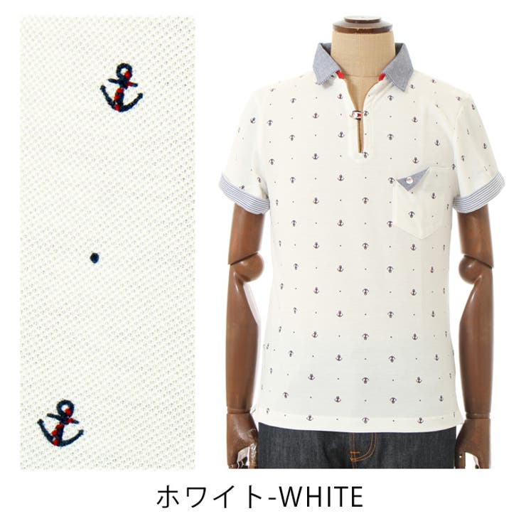 レア　HAI SPORTING GEAR　マリン　魚　海中　総柄　ポロシャツ　M 総柄プリントポロシャツ《COOL HOLD》 (E2JAA077-49) | MIZUNO