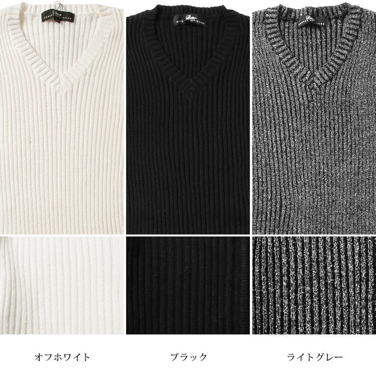 アイテム】リブ編み Vネック ニット【ブランド】SPU スプ[品番