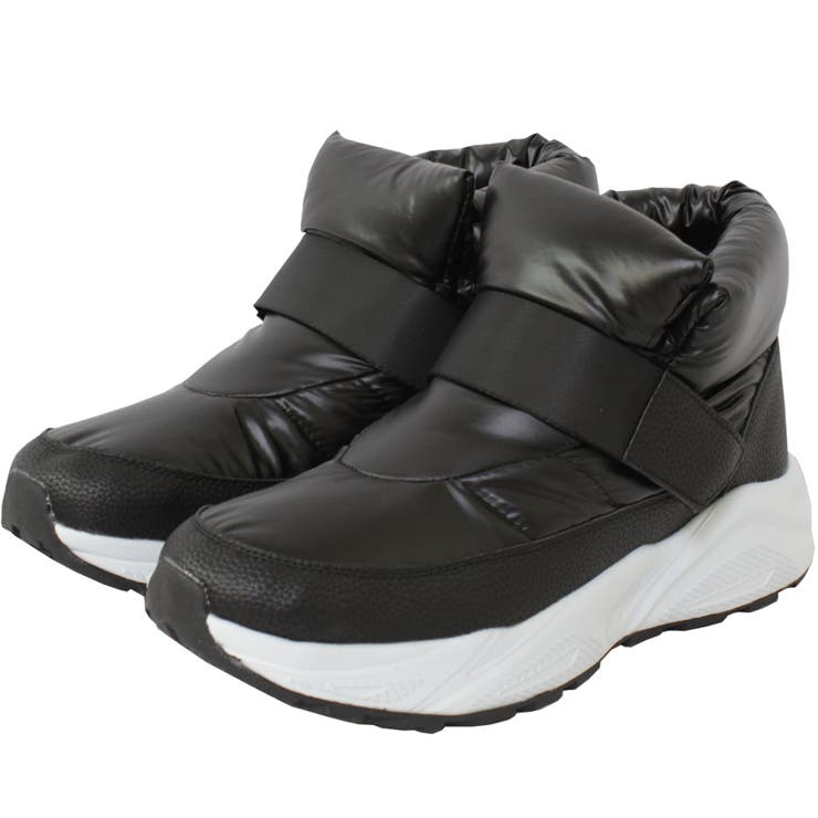 ブラック | 【ALLEXONS】裏ボア防水ダウン風マジックシューズ | STAR TRADING