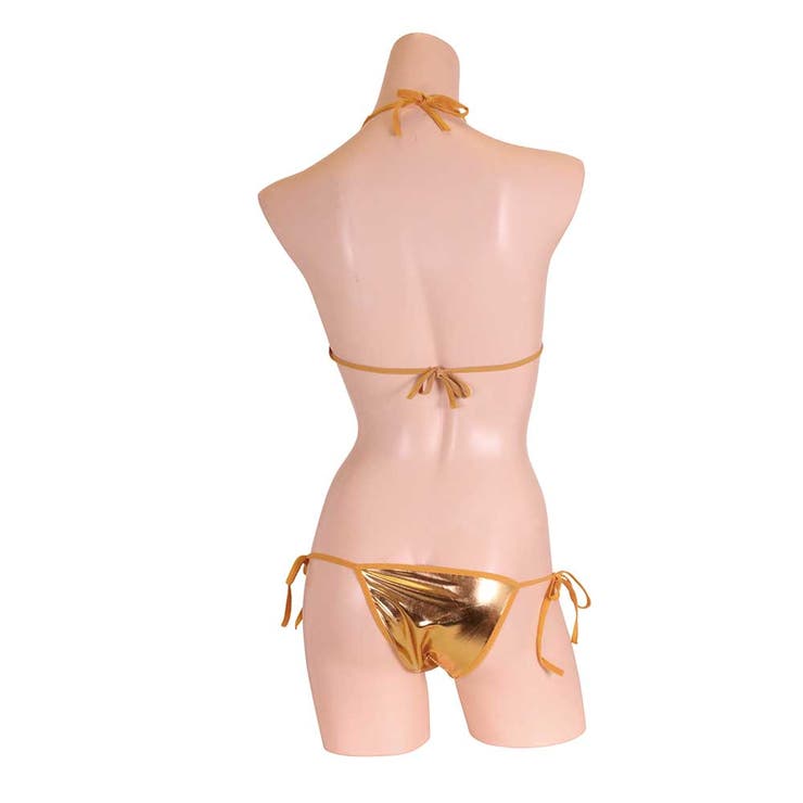 パキッとコントラストの効いたキラキラメタリックビキニ ゴールド ランジェリー | StarFire | 詳細画像3 