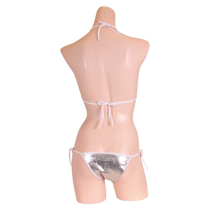 パキッとコントラストの効いたキラキラメタリックビキニ シルバー ランジェリー | StarFire | 詳細画像3 