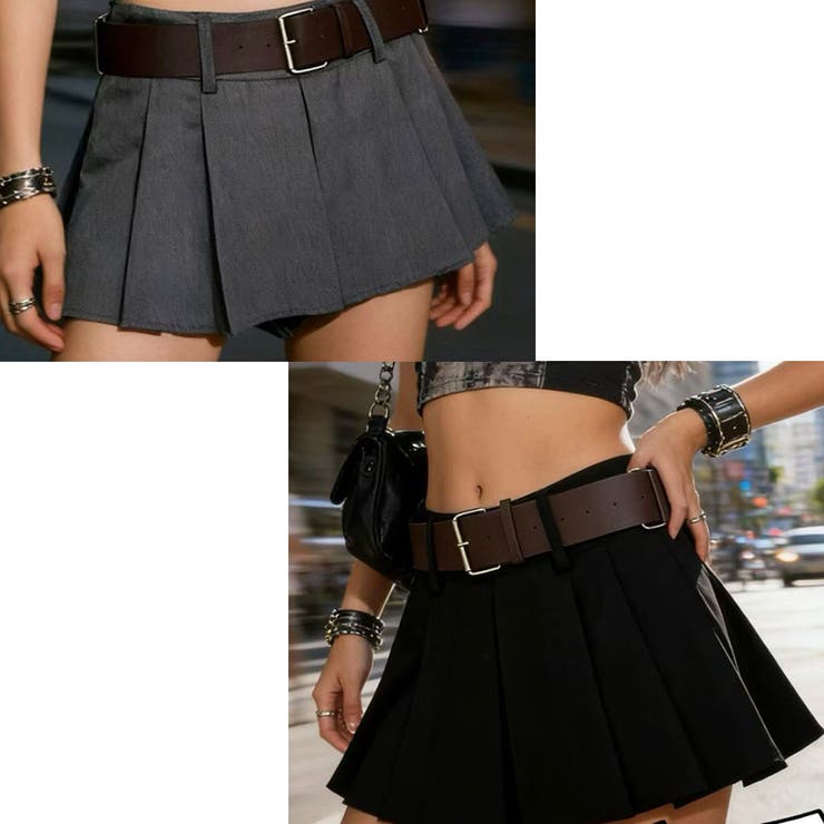 ベルト付タックプリーツスカートパンツ プリーツスカート スカパン | STRIP CABARET  | 詳細画像1 