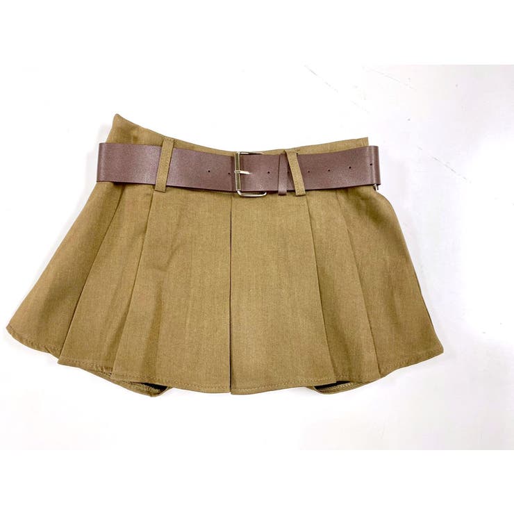 ブラウン | ベルト付タックプリーツスカートパンツ プリーツスカート スカパン | STRIP CABARET 