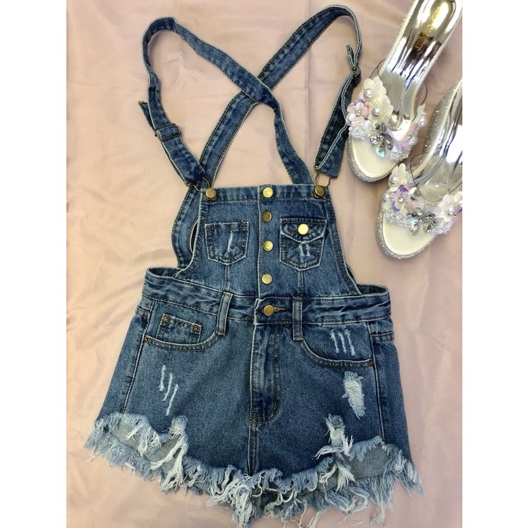 ダメージショートサロペット セクシー ギャル[品番：SPCW0000119