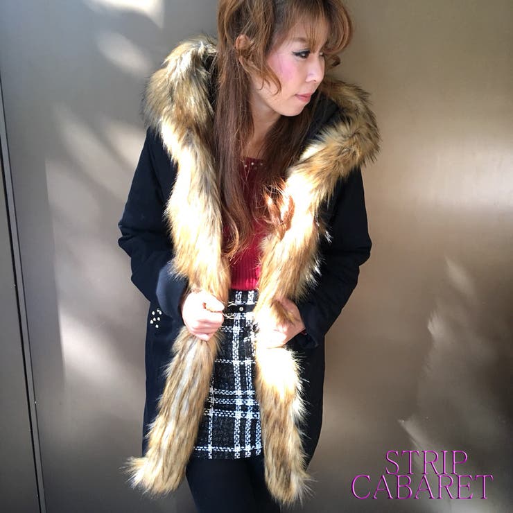 ハードスタッズ綺麗めモッズコート セクシー ギャル