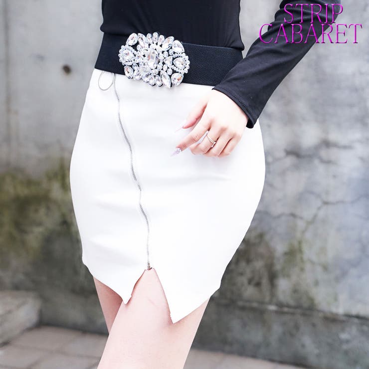 ホワイト サイドジッパースカート ホワイト サイドジッパースカート