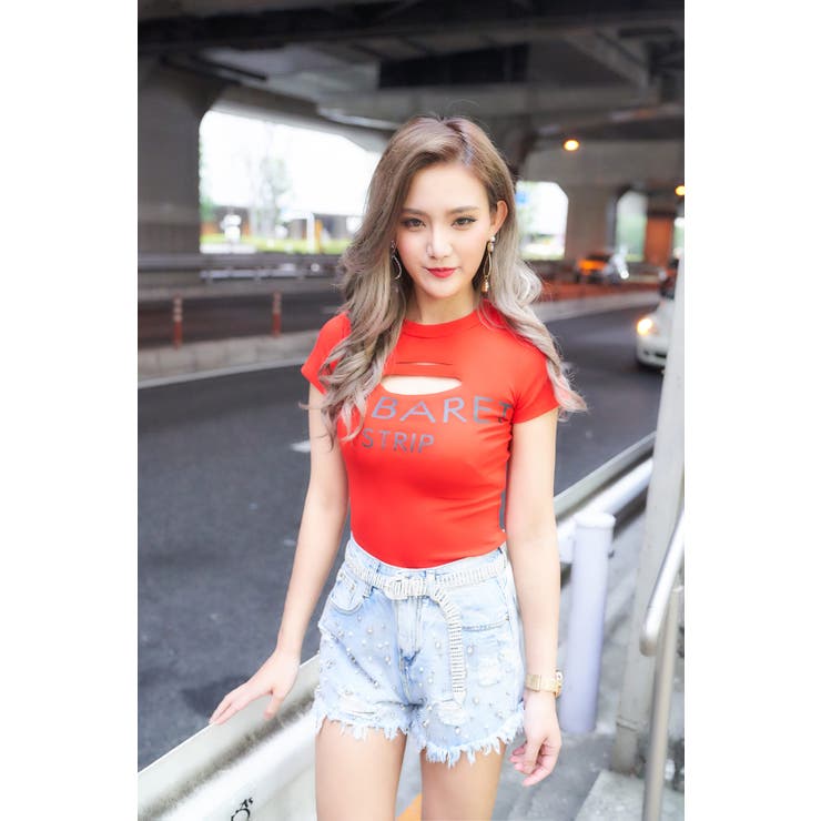 パール＆ストーンちりばめショートパンツ セクシー ギャル[品番 