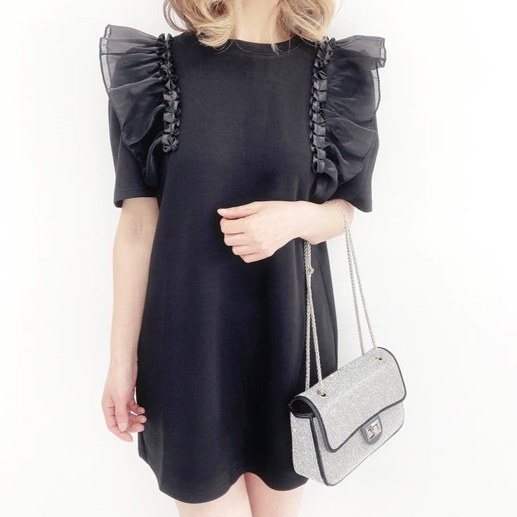 肩フリルワンピース Tシャツワンピース トップス | STRIP CABARET  | 詳細画像2 