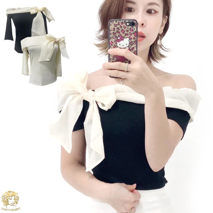 オフショルトップス リボントップス オフショル | STRIP CABARET  | 詳細画像1 