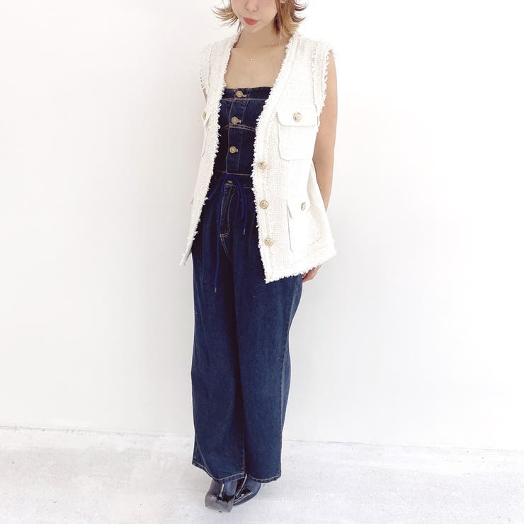 PRIVY & DAWN ホワイトツイードベスト 新品タグ付き　ジレ 楽天市場】ベスト レディース トップス ライトアウター ジレ