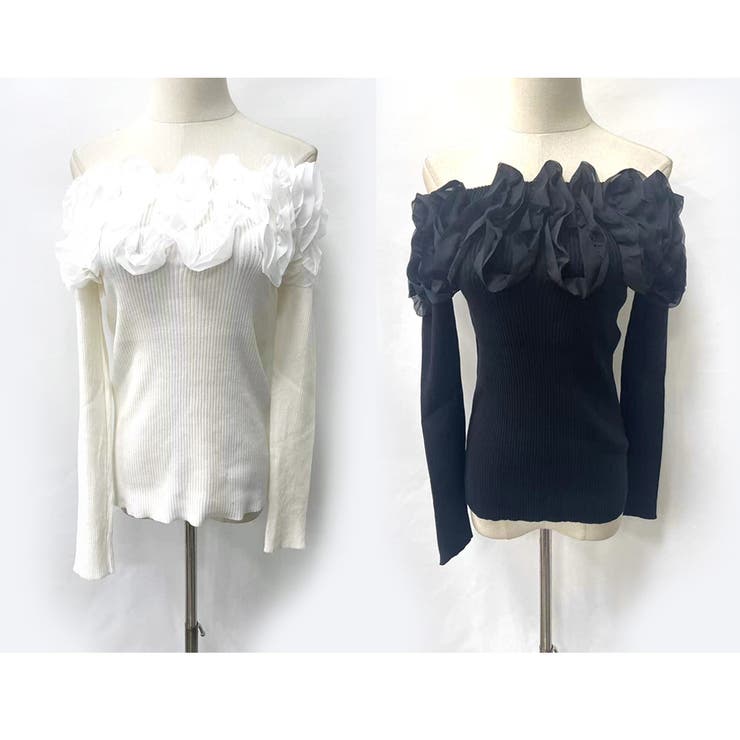 シフォンフリルオフショルトップス 肩開き シフォン | STRIP CABARET  | 詳細画像7 