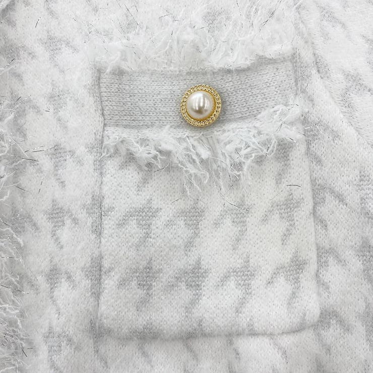 千鳥柄シャギーニットジャケット カーディガン ニット | STRIP CABARET  | 詳細画像7 