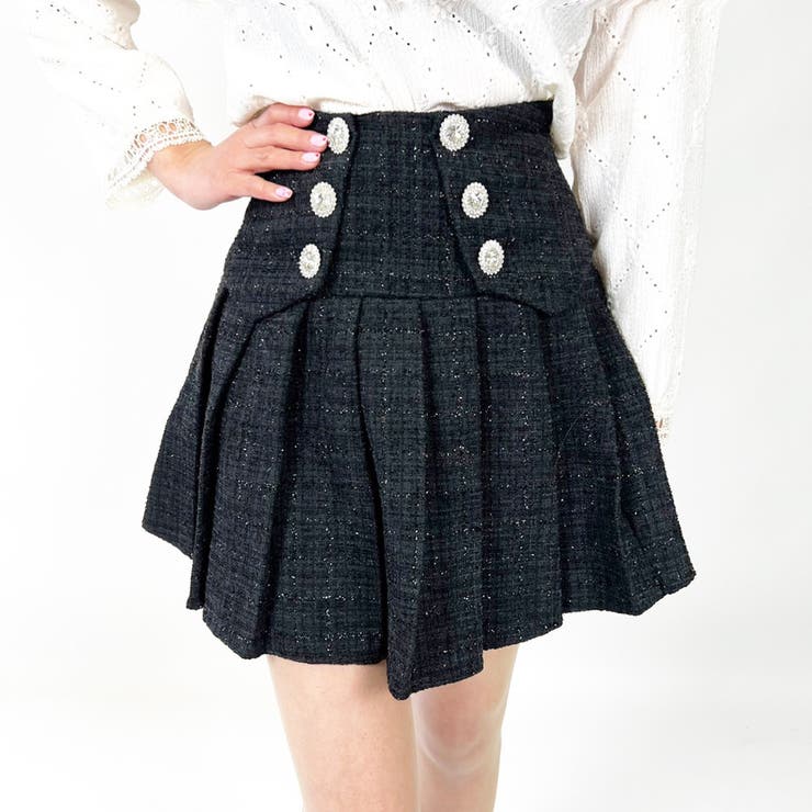 ブラック | 【2022新作】スカート ツイード プリーツ | STRIP CABARET 