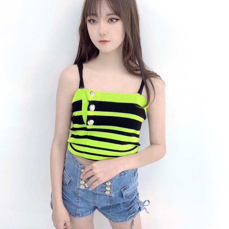 イエロー | 【2023新作】ボーダーキャミ キャミソール キャミ | STRIP CABARET 