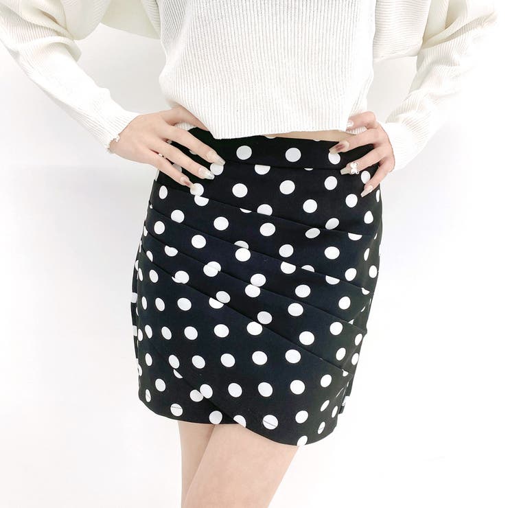 ブラック | 【2023新作】ドット柄スカート タイトスカート スカパン | STRIP CABARET 