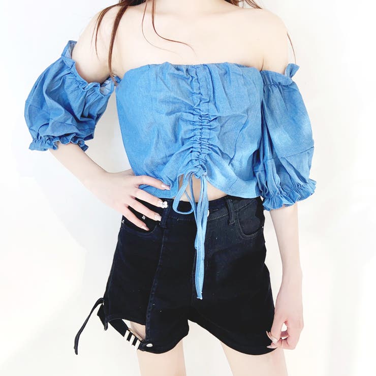 ダンガリートップス オフショルトップス 肩開きトップス | STRIP CABARET  | 詳細画像8 