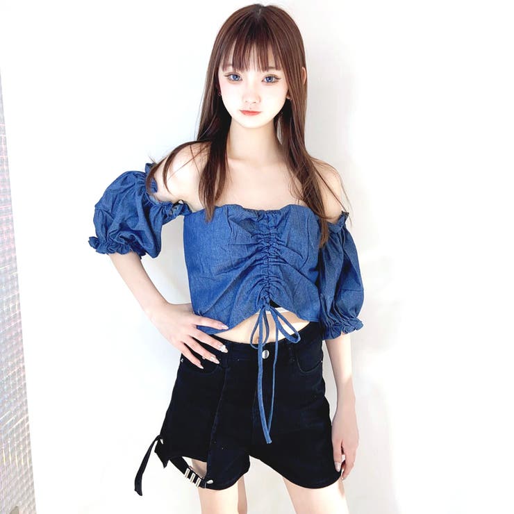 ダンガリートップス オフショルトップス 肩開きトップス | STRIP CABARET  | 詳細画像9 