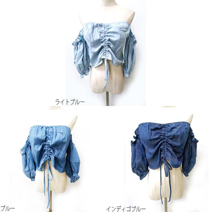 ダンガリートップス オフショルトップス 肩開きトップス | STRIP CABARET  | 詳細画像2 