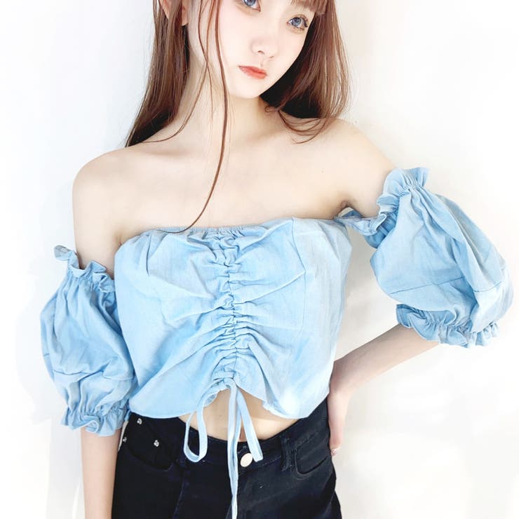 ダンガリートップス オフショルトップス 肩開きトップス | STRIP CABARET  | 詳細画像4 