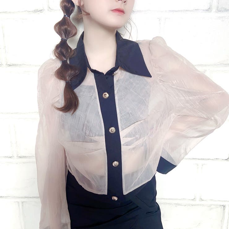 シフォントップス シフォンブラウス シフォンシャツ[品番