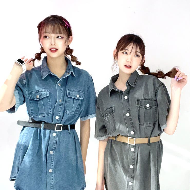 ホッブスロンドン　デニムシャツワンピース　ウエストベルト　キャサリン デニムワンピース シャツワンピース ワンピ[品番：SPCW0002294]｜STRIP