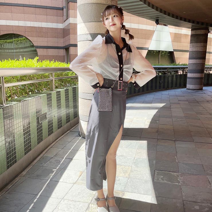 ソニアリキエルSONIA RYKIEL トリアセテートポリ切替ピンタック