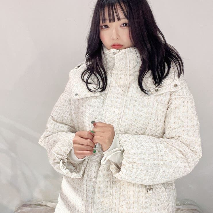 コムデギャルソン　ツイード　中綿　コート 中綿コート 中綿ブルゾン ツイードコートアウター[品番：SPCW0002376