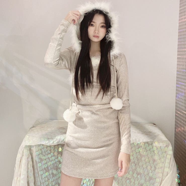 ニットワンピース パーカーワンピース ポンポン付き | STRIP CABARET  | 詳細画像7 