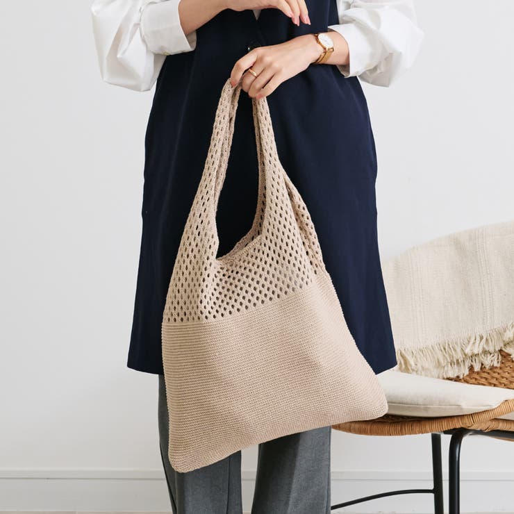 グレーベージュ | ニット バッグ クロシェ | STYLE ON BAG